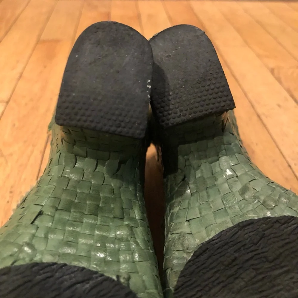 Sheridan Mia Olive Woven Platform Heels